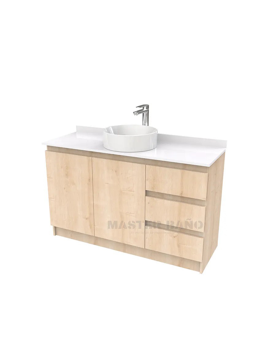 Mueble Vanitorio al piso para lavamanos sobreponer simple de 140 cm M2-1430-SPA / Rustico 1