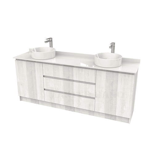 Mueble vanitorio al piso doble para lavamanos de sobreponer de 170cm /  M2-1738-DP / Legno