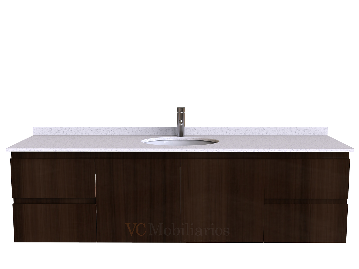 Mueble Vanitorio aereo simple de 160 cm M2-1603 / Chocolate 1