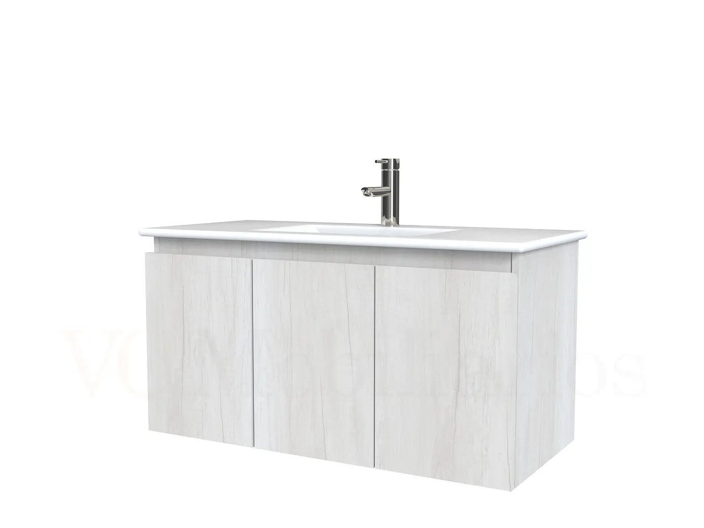 Mueble vanitorio aereo con cubierta de loza de 90 cm  /  M0-901-A / Toscana 1