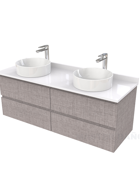 Mueble Vanitorio  para lavamanos sobreponer simple de 140 cm M4-1430-SPA / Notte 1