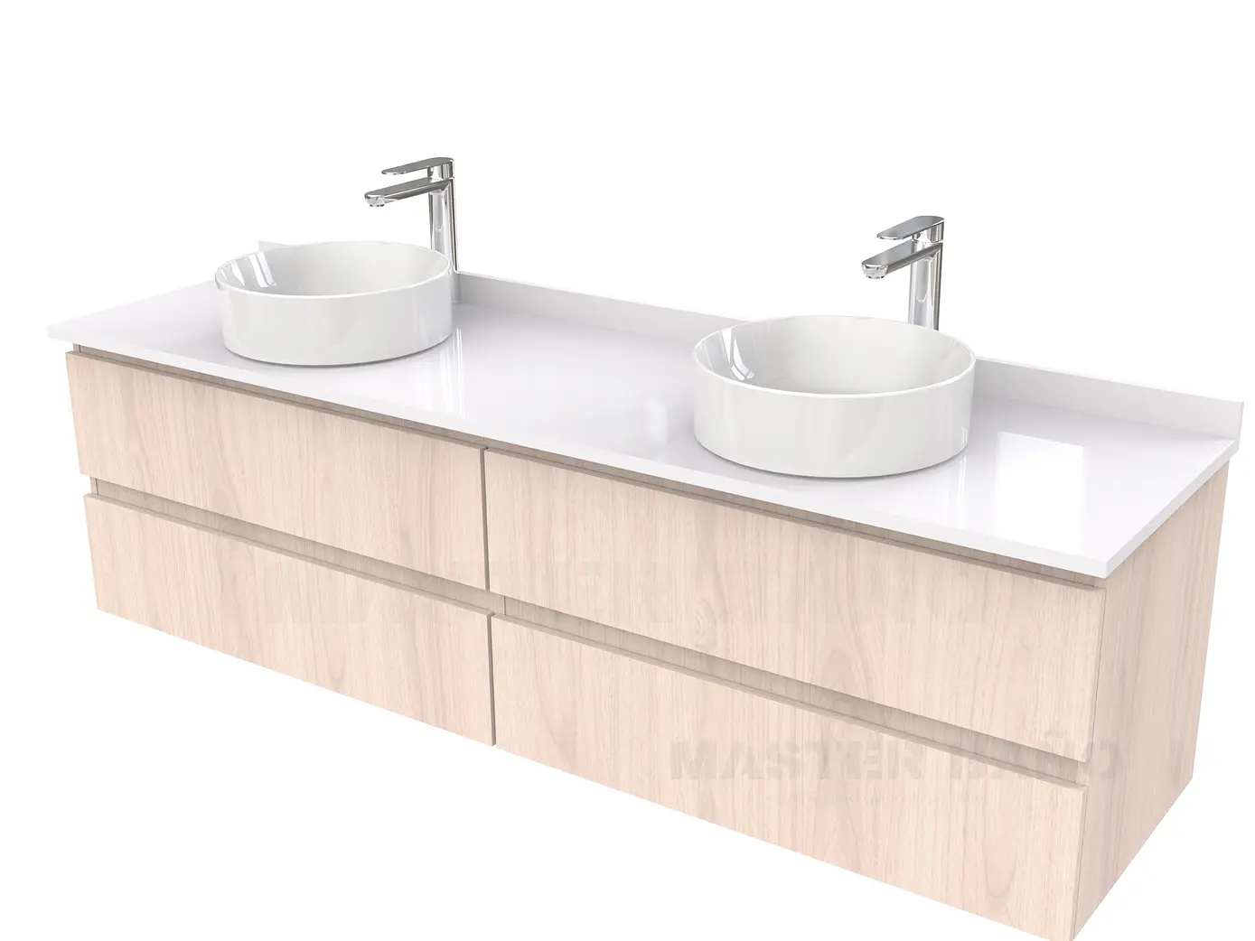 Mueble Vanitorio  para lavamanos sobreponer simple de 190 cm M4-1930-SPA /  Nougat 1