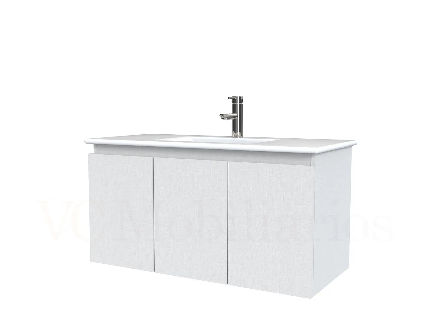 Mueble vanitorio aereo con cubierta de loza de 90 cm  /  M0-901-A / Giorno 1