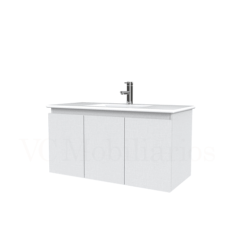 Mueble vanitorio aereo con cubierta de loza de 90 cm  /  M0-901-A / Giorno