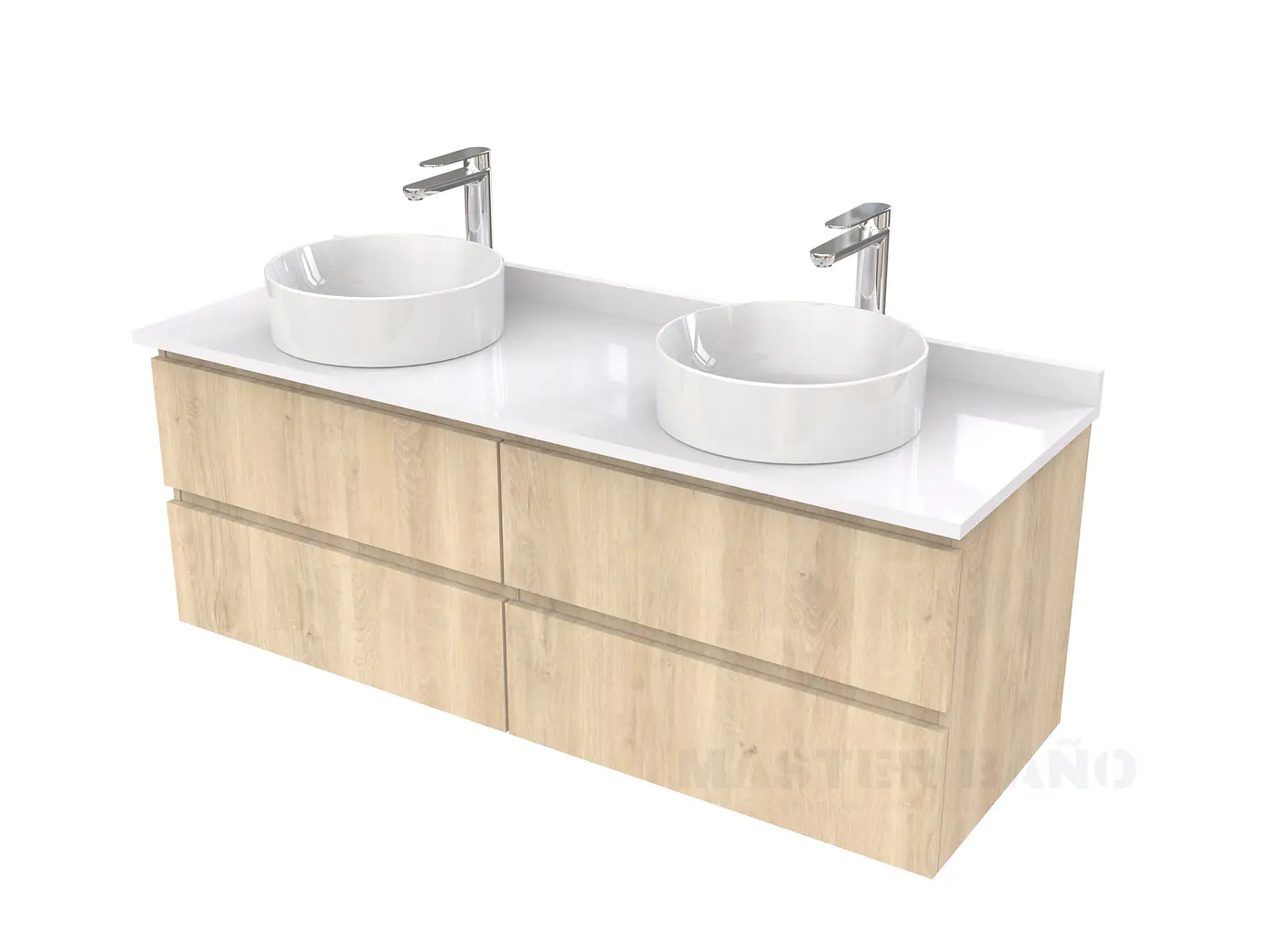 Mueble Vanitorio  para lavamanos sobreponer simple de 140 cm M4-1430-SPA / Jerez 1