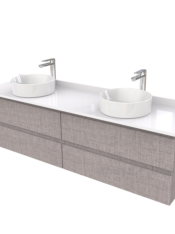 Mueble Vanitorio  para lavamanos sobreponer simple de 190 cm M4-1930-SPA / Notte 1