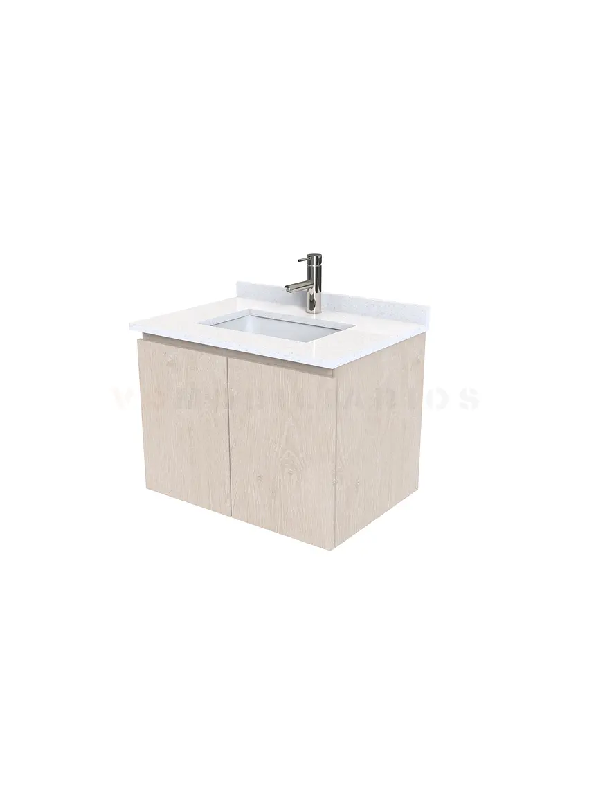 Mueble vanitorio aereo de 60 cm con cubierta de cuarzo / M0-638-A / Provenzal 1