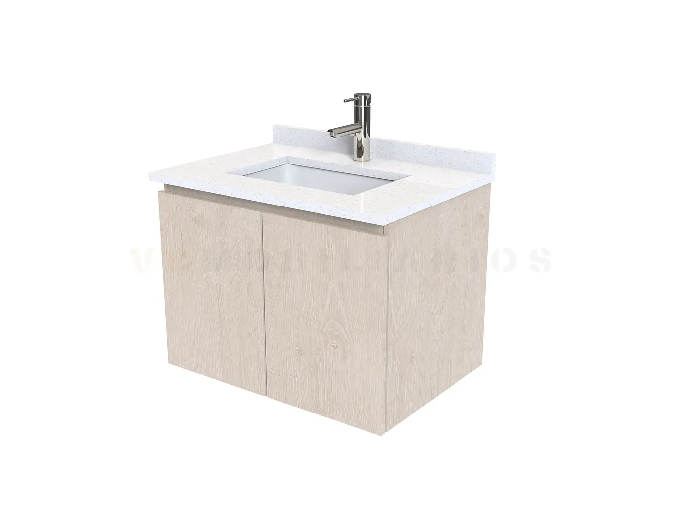 Mueble vanitorio aereo de 60 cm con cubierta de cuarzo / M0-638-A / Provenzal 1