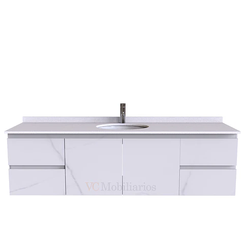 Mueble Vanitorio aereo simple de 160 cm M2-1603 / Marmara