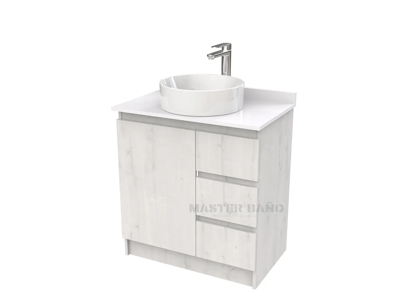 Mueble Vanitorio al piso para lavamanos sobreponer simple de 60 cm M2-630-SPA / Alaska 1