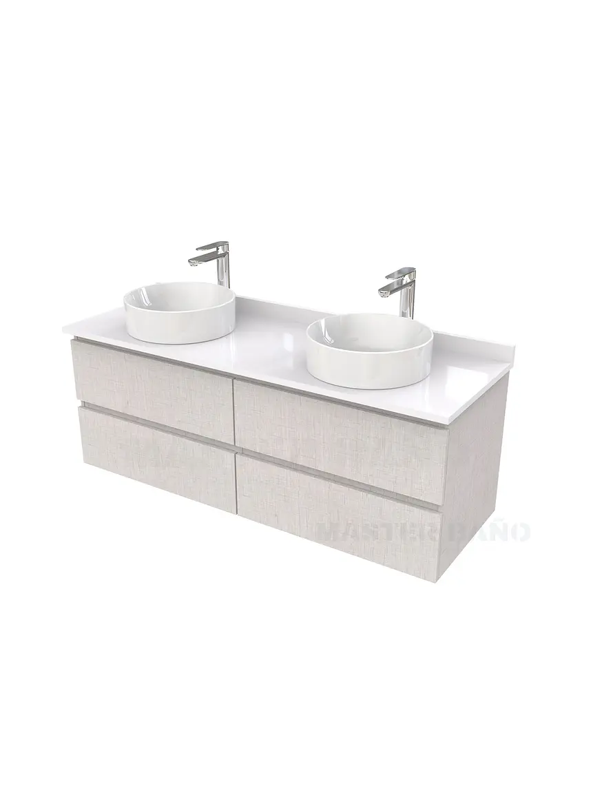 Mueble Vanitorio  para lavamanos sobreponer simple de 140 cm M4-1430-SPA / Giorno 1