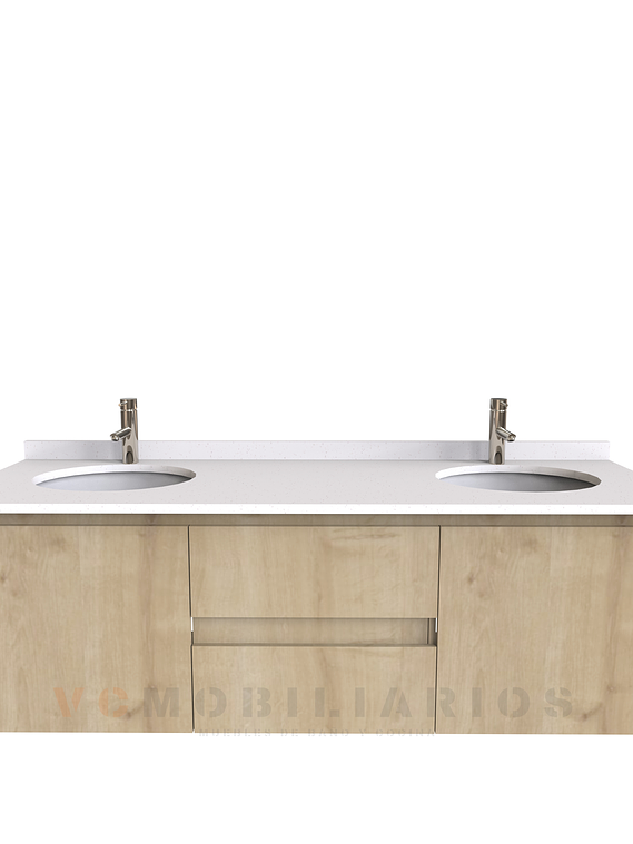 Mueble vanitorio Doble Aéreo  de 150 cm /  M2-1523 -DA / Rustico 1