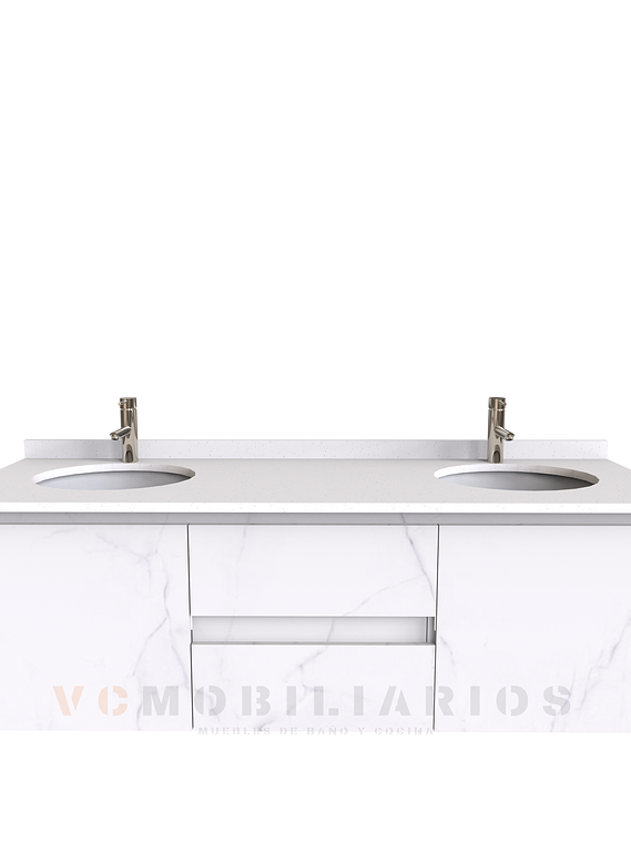 Mueble vanitorio Doble Aéreo  de 150 cm /  M2-1523 -DA / Marmara 1