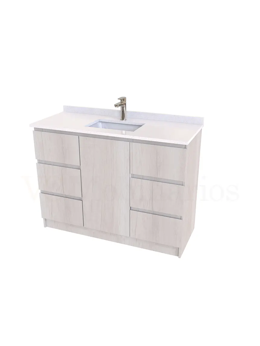 Mueble vanitorio al piso de 120 cm con cubierta de cuarzo M6-1238 / Toscana 1