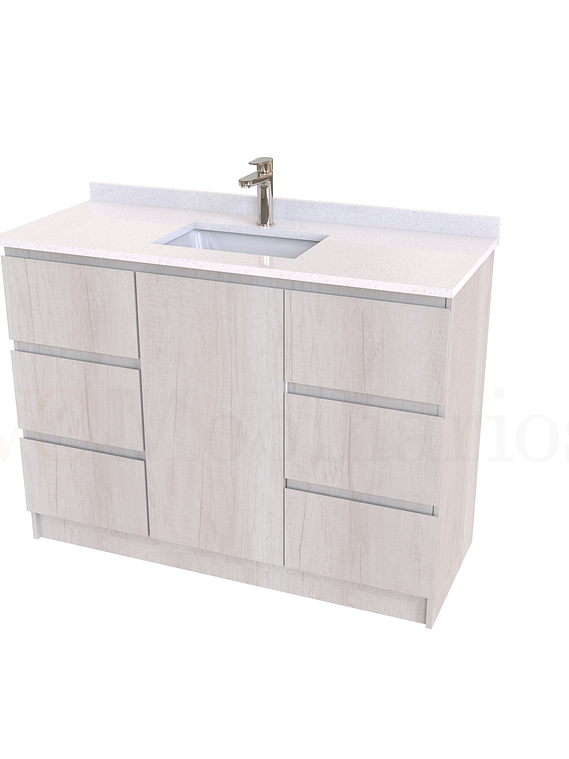Mueble vanitorio al piso de 120 cm con cubierta de cuarzo M6-1238 / Toscana 1