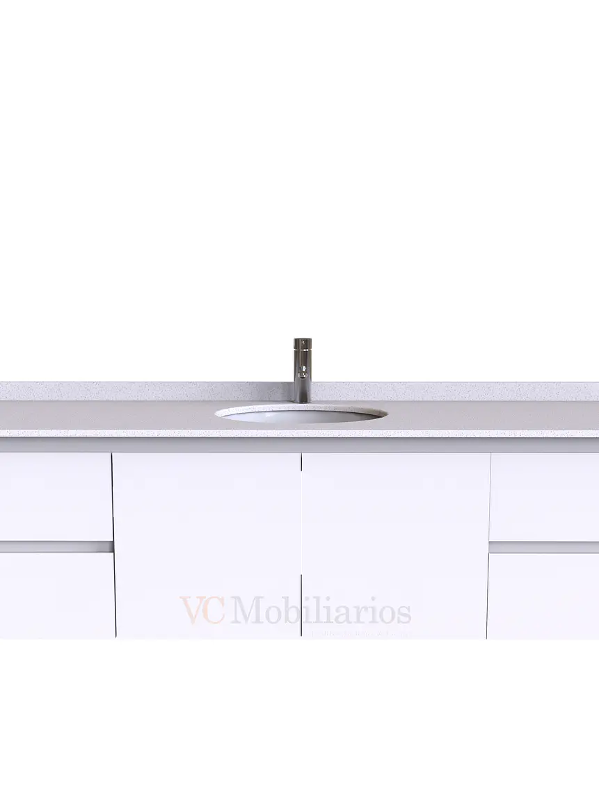 Mueble Vanitorio aereo simple de 160 cm M2-1603 / Blanco 1