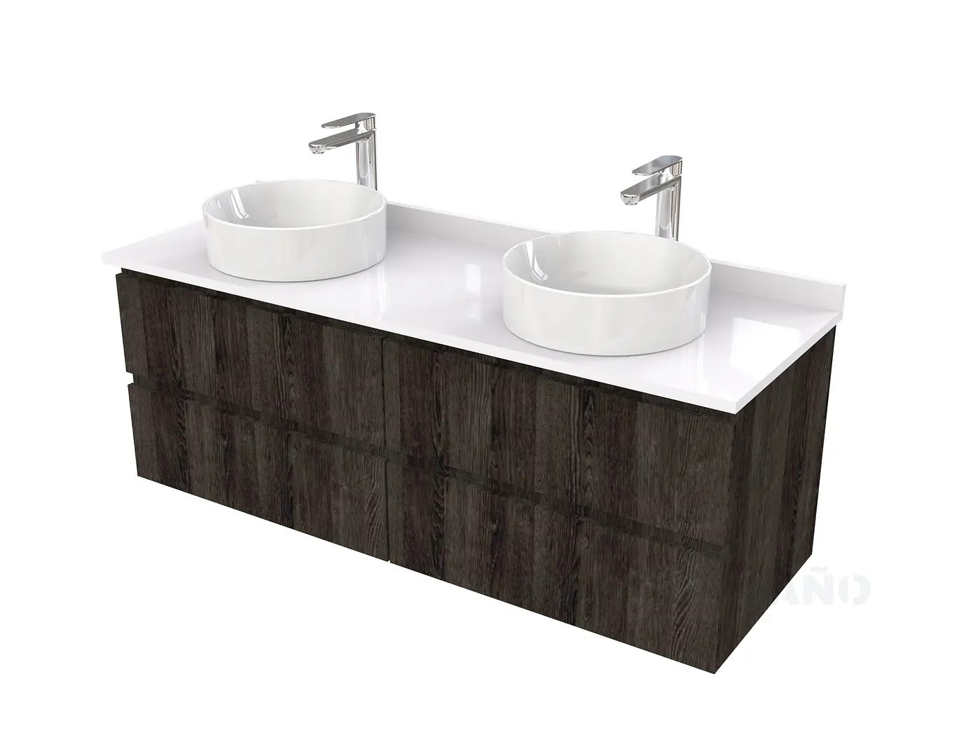 Mueble Vanitorio  para lavamanos sobreponer simple de 140 cm M4-1430-SPA / Espresso 1