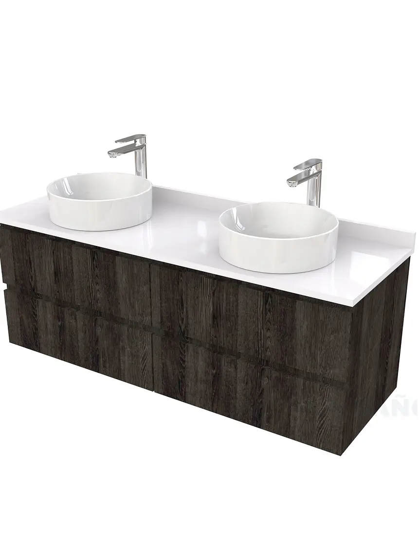 Mueble Vanitorio  para lavamanos sobreponer simple de 140 cm M4-1430-SPA / Espresso 1