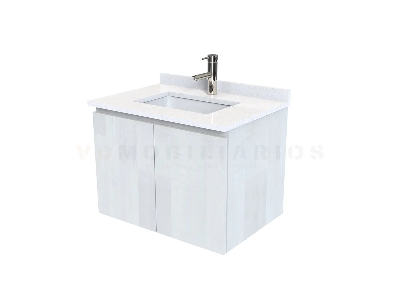 Mueble vanitorio aereo de 60 cm con cubierta de cuarzo / M0-638-A / Legno 1