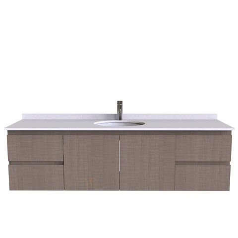 Mueble Vanitorio aereo simple de 160 cm M2-1603 / Nordico