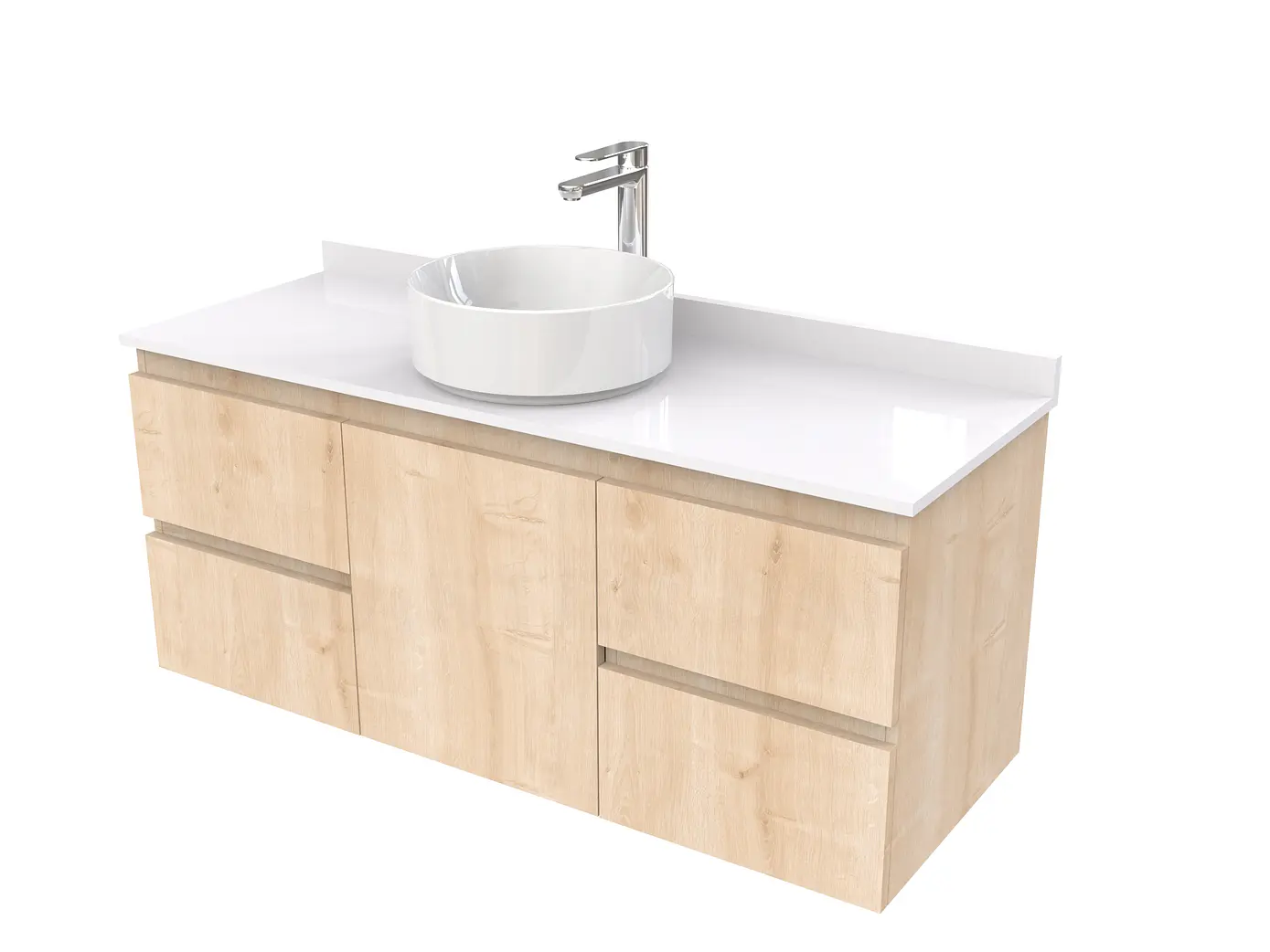 Mueble Vanitorio  aereo para lavamanos sobreponer simple de 100 cm M2-1030-SPA / Rustico 1