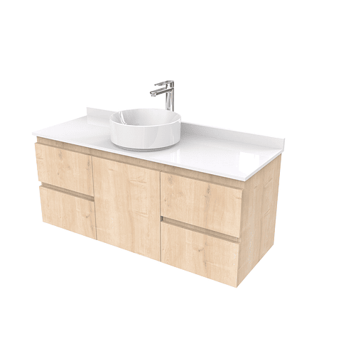 Mueble Vanitorio  aereo para lavamanos sobreponer simple de 100 cm M2-1030-SPA / Rustico