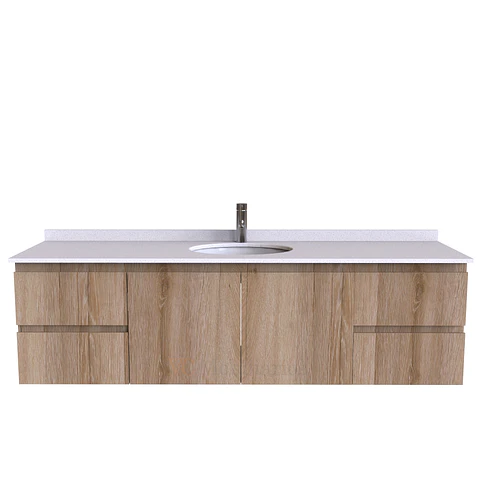 Mueble Vanitorio aereo simple de 160 cm M2-1603 / cava