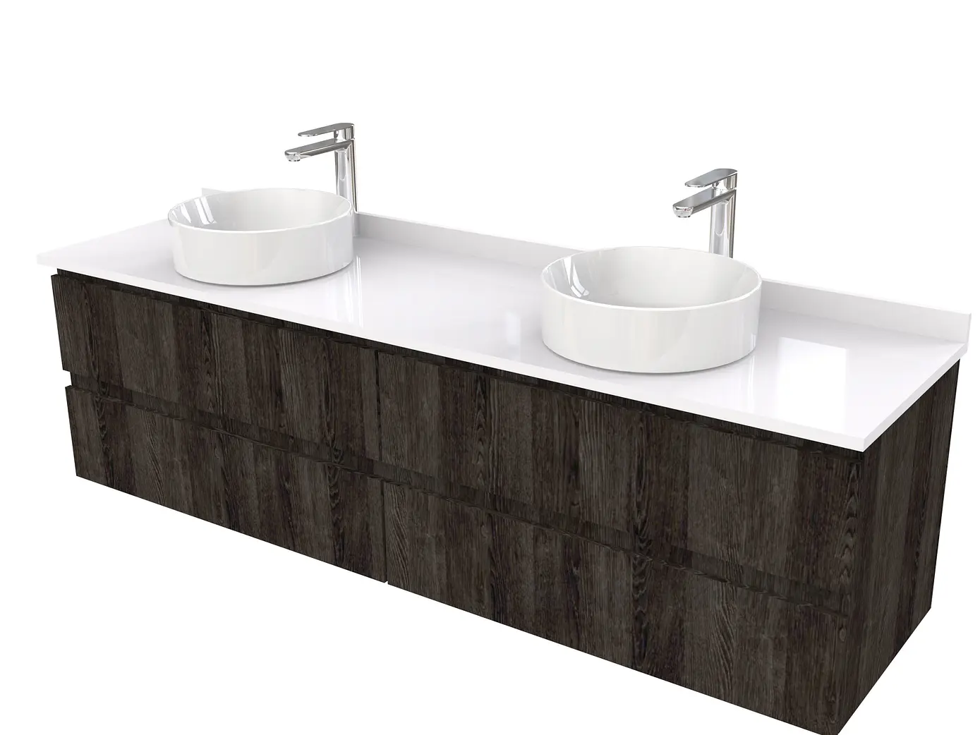 Mueble Vanitorio  para lavamanos sobreponer simple de 190 cm M4-1930-SPA / Espresso 1