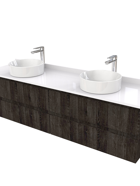 Mueble Vanitorio  para lavamanos sobreponer simple de 190 cm M4-1930-SPA / Espresso 1