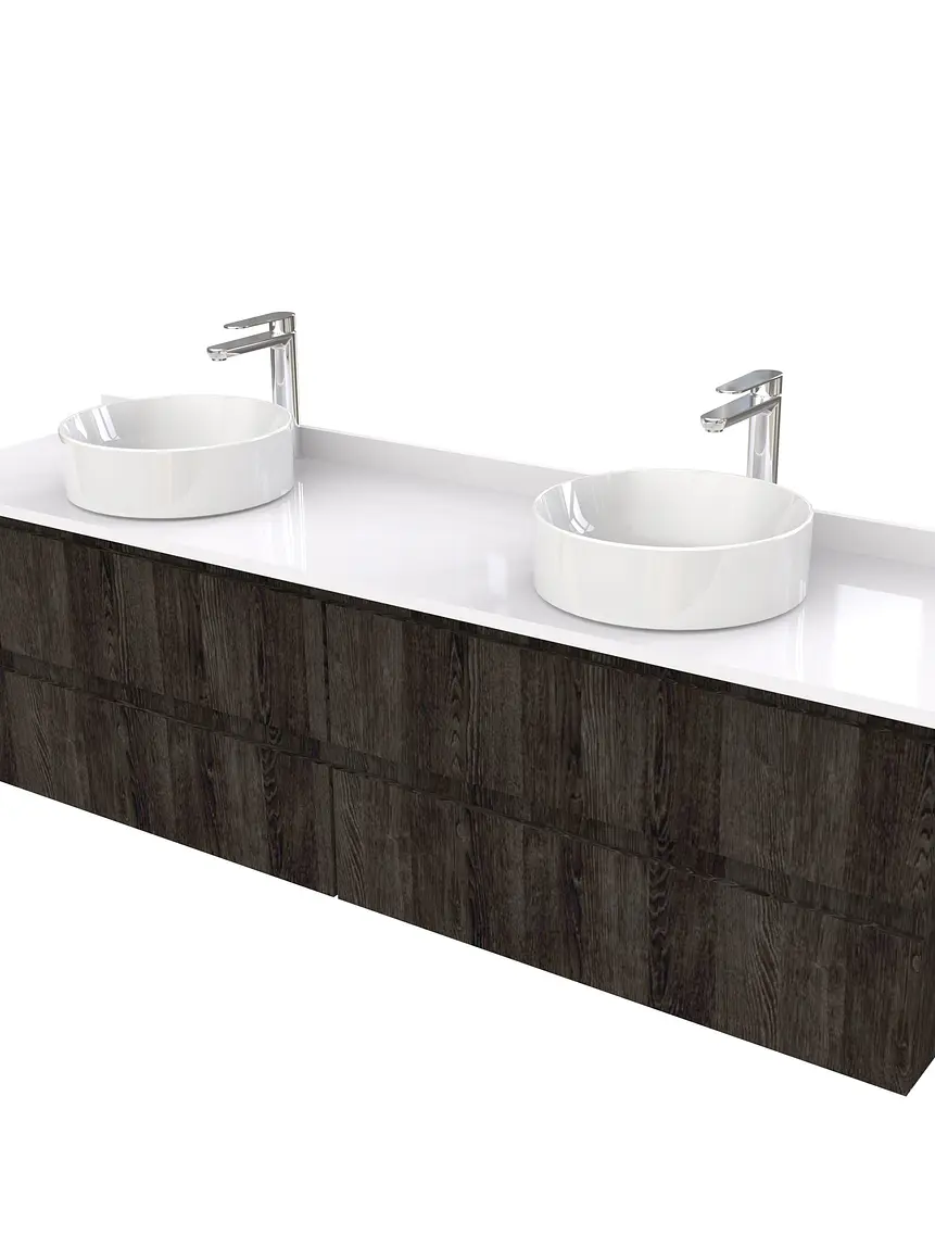 Mueble Vanitorio  para lavamanos sobreponer simple de 190 cm M4-1930-SPA / Espresso 1