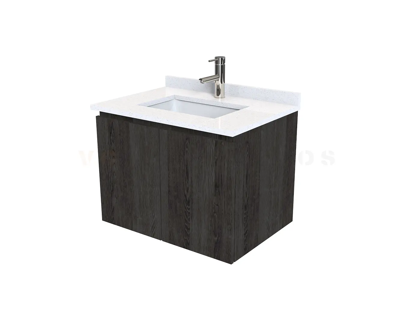 Mueble vanitorio aereo de 60 cm con cubierta de cuarzo / M0-638-A / Espresso 1