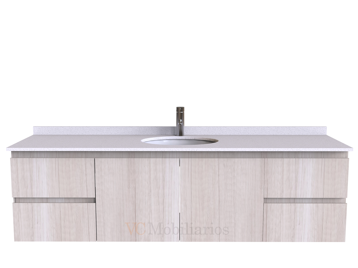 Mueble Vanitorio aereo simple de 160 cm M2-1603 / Toscana 1