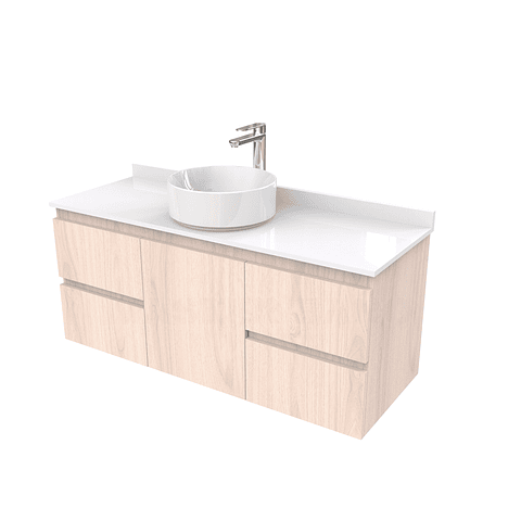 Mueble Vanitorio  aereo para lavamanos sobreponer simple de 100 cm M2-1030-SPA / Nougat