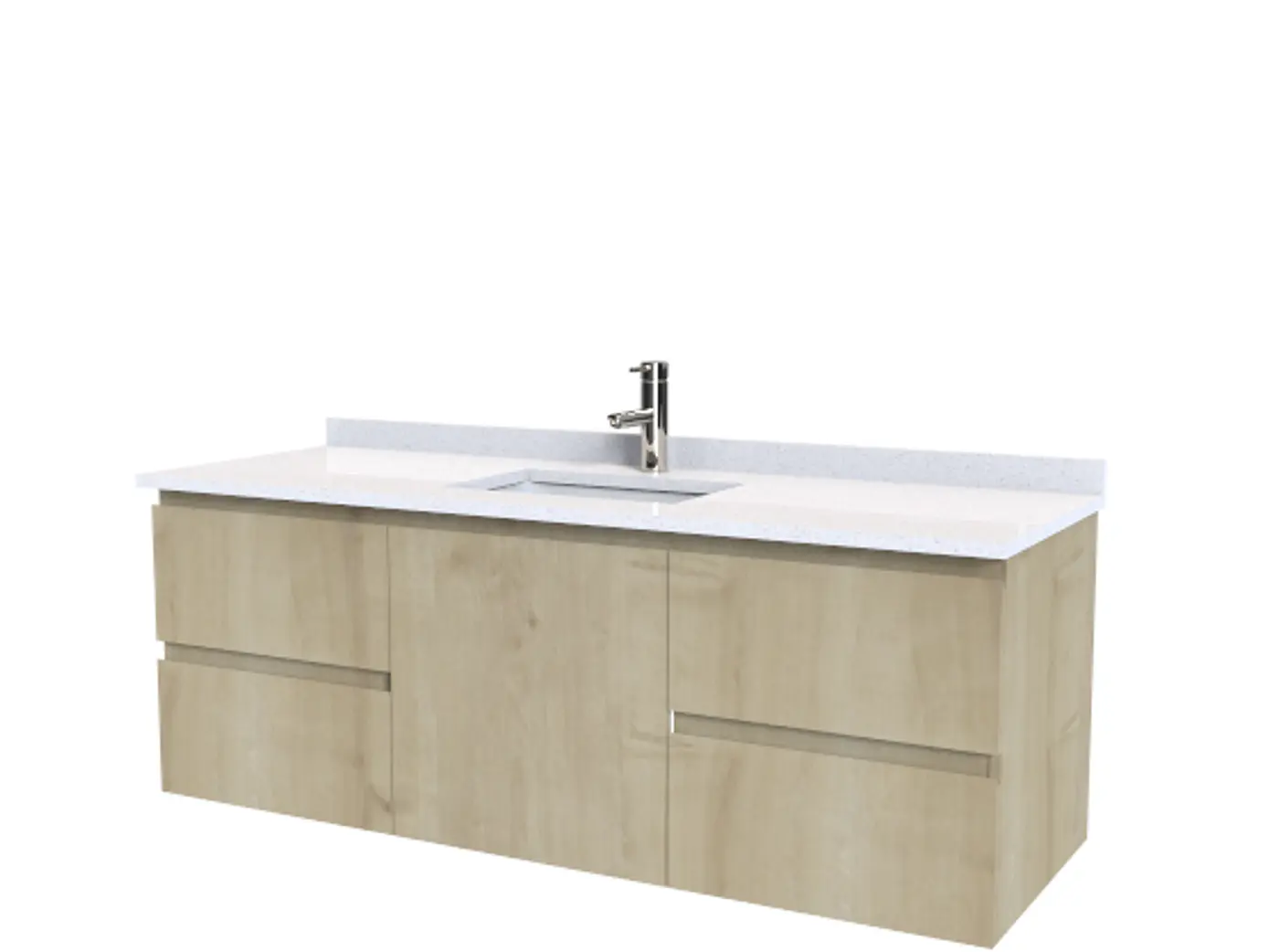 Mueble Vanitorio aereo simple de 160 cm M2-1603 / Roble Rustico 1