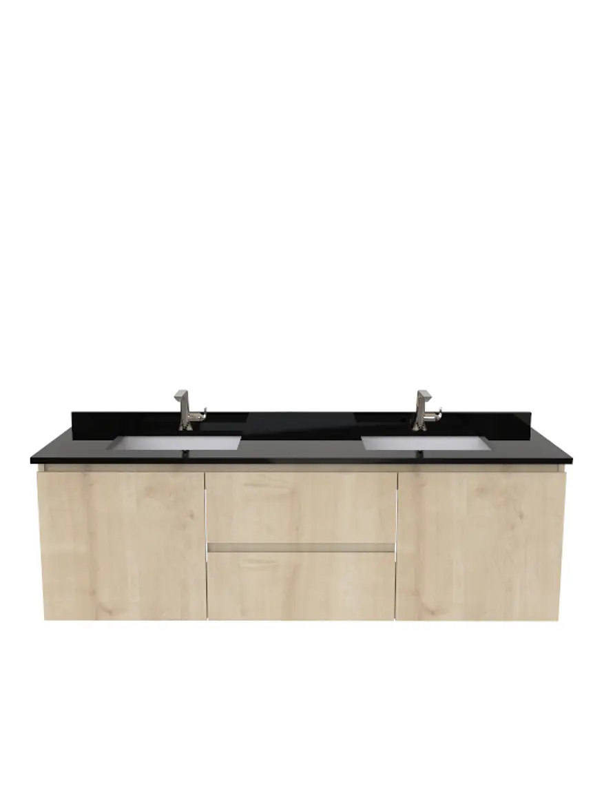Mueble vanitorio Doble Aéreo  de 160 cm /  M2-1633 -DA / Rustico 1