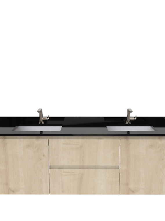 Mueble vanitorio Doble Aéreo  de 160 cm /  M2-1633 -DA / Rustico 1