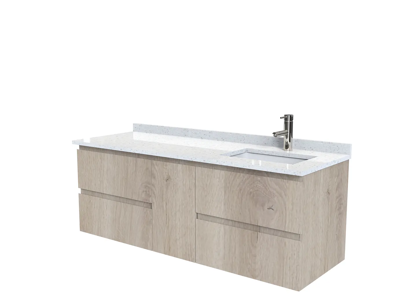 Mueble vanitorio Aéreo de 150 cm con cubierta de cuarzo / M2-1533 -A / Jerez 1