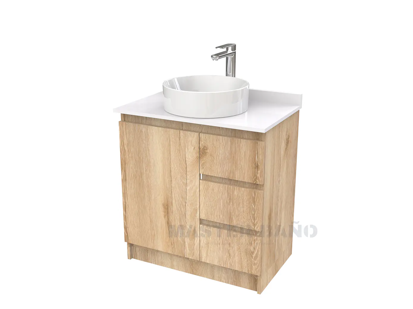 Mueble Vanitorio al piso para lavamanos sobreponer simple de 60 cm M2-630-SPA / Cava 1