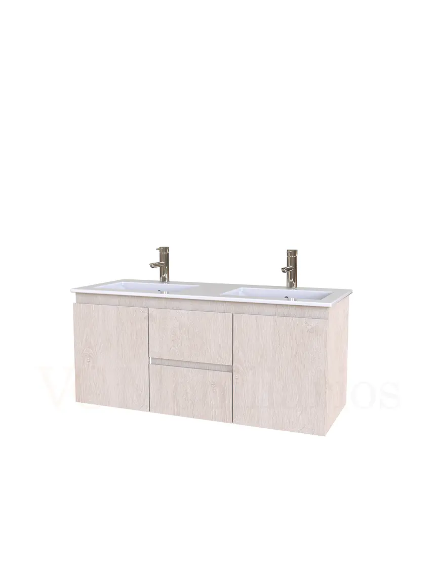Mueble vanitorio Doble Aéreo  de 120 cm con cubierta de loza  /  M2-1221 -DA / Provenzal 1