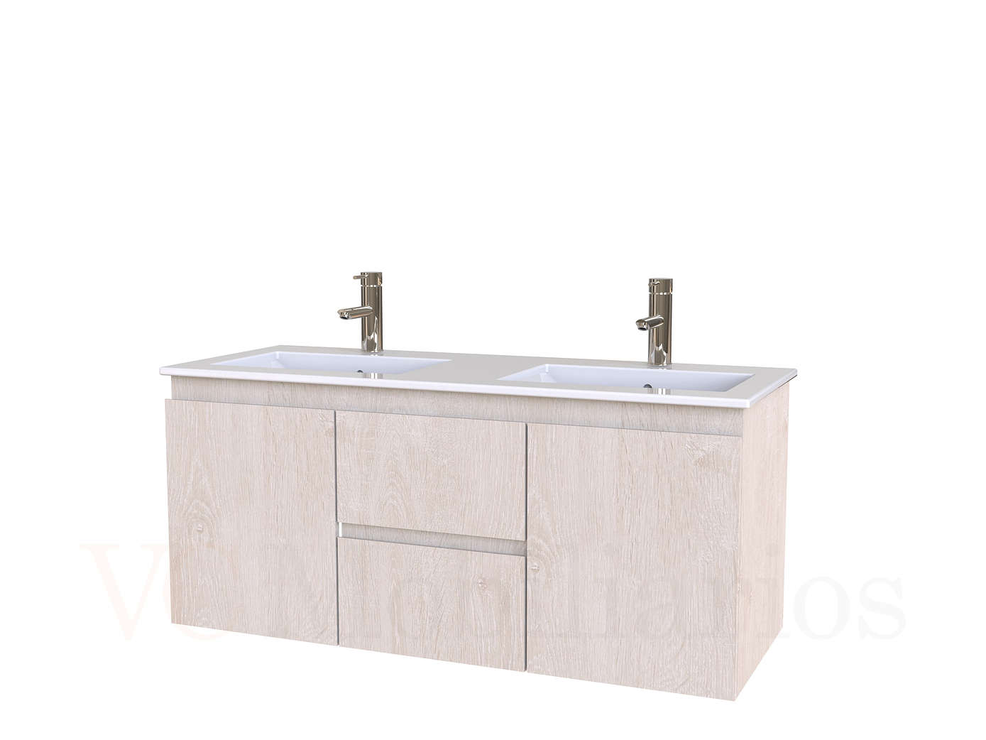 Mueble vanitorio Doble Aéreo  de 120 cm con cubierta de loza  /  M2-1221 -DA / Provenzal 1