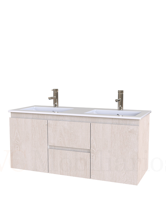 Mueble vanitorio Doble Aéreo  de 120 cm con cubierta de loza  /  M2-1221 -DA / Provenzal 1