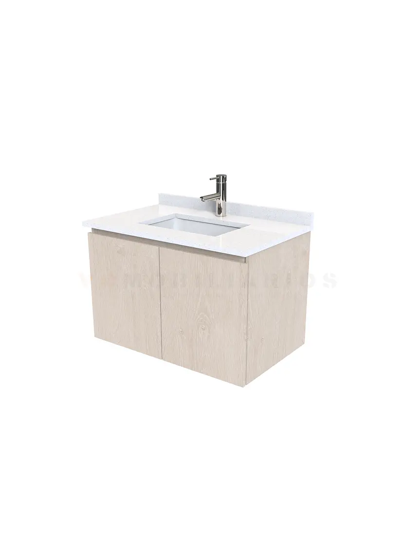 Mueble vanitorio aereo de 70 cm con cubierta de cuarzo / M0-738-A / Provenzal 1