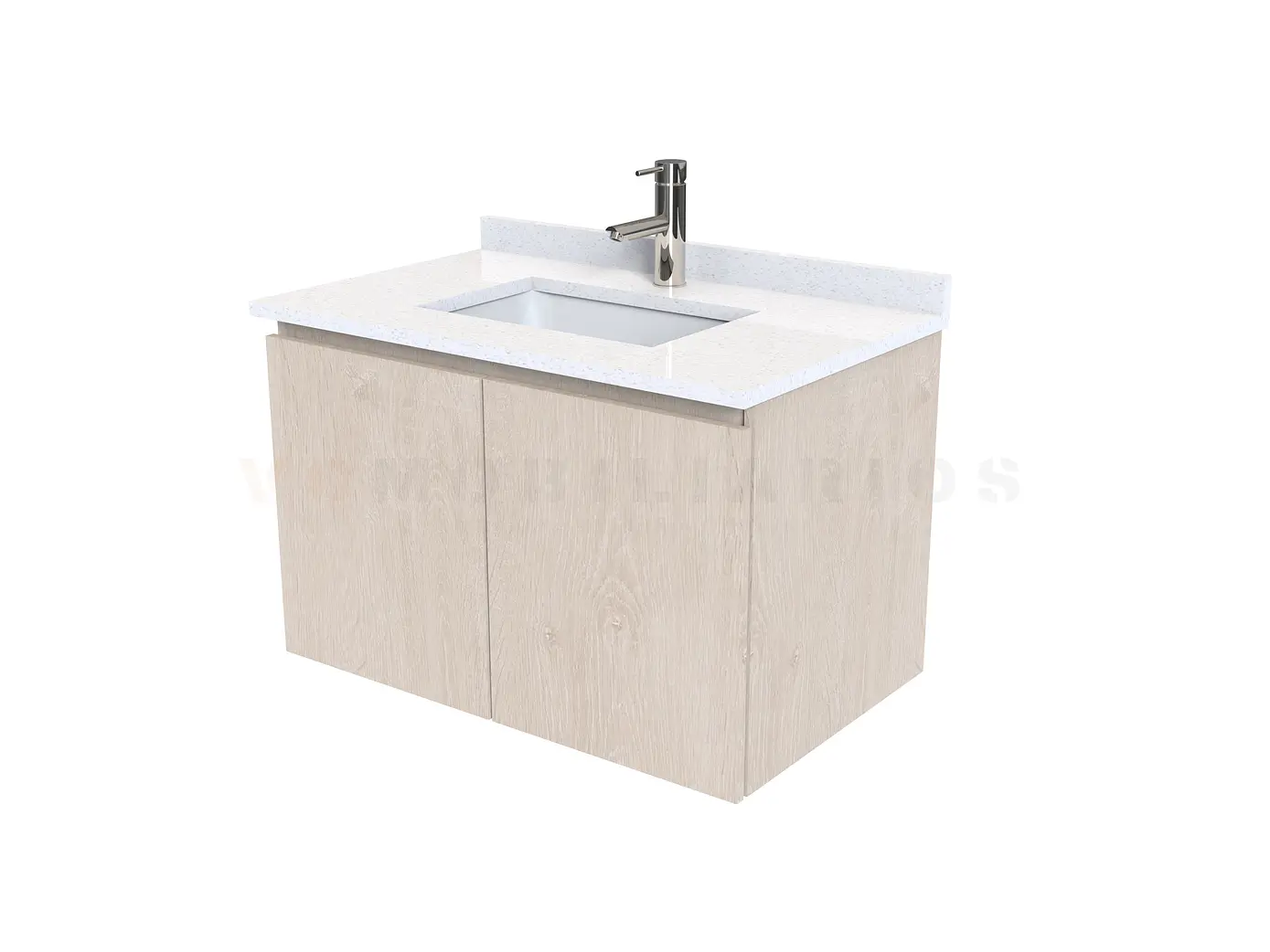 Mueble vanitorio aereo de 70 cm con cubierta de cuarzo / M0-738-A / Provenzal 1