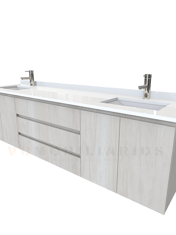 Mueble vanitorio Doble Aéreo  de 200 cm /  M2-2028 -DA / Toscana 1