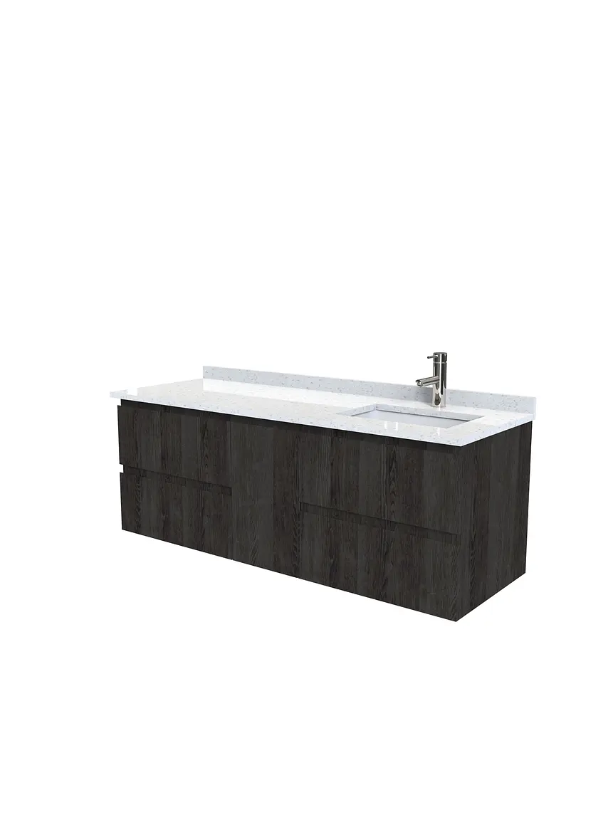 Mueble vanitorio Aéreo de 150 cm con cubierta de cuarzo / M2-1533 -A / Espresso 1