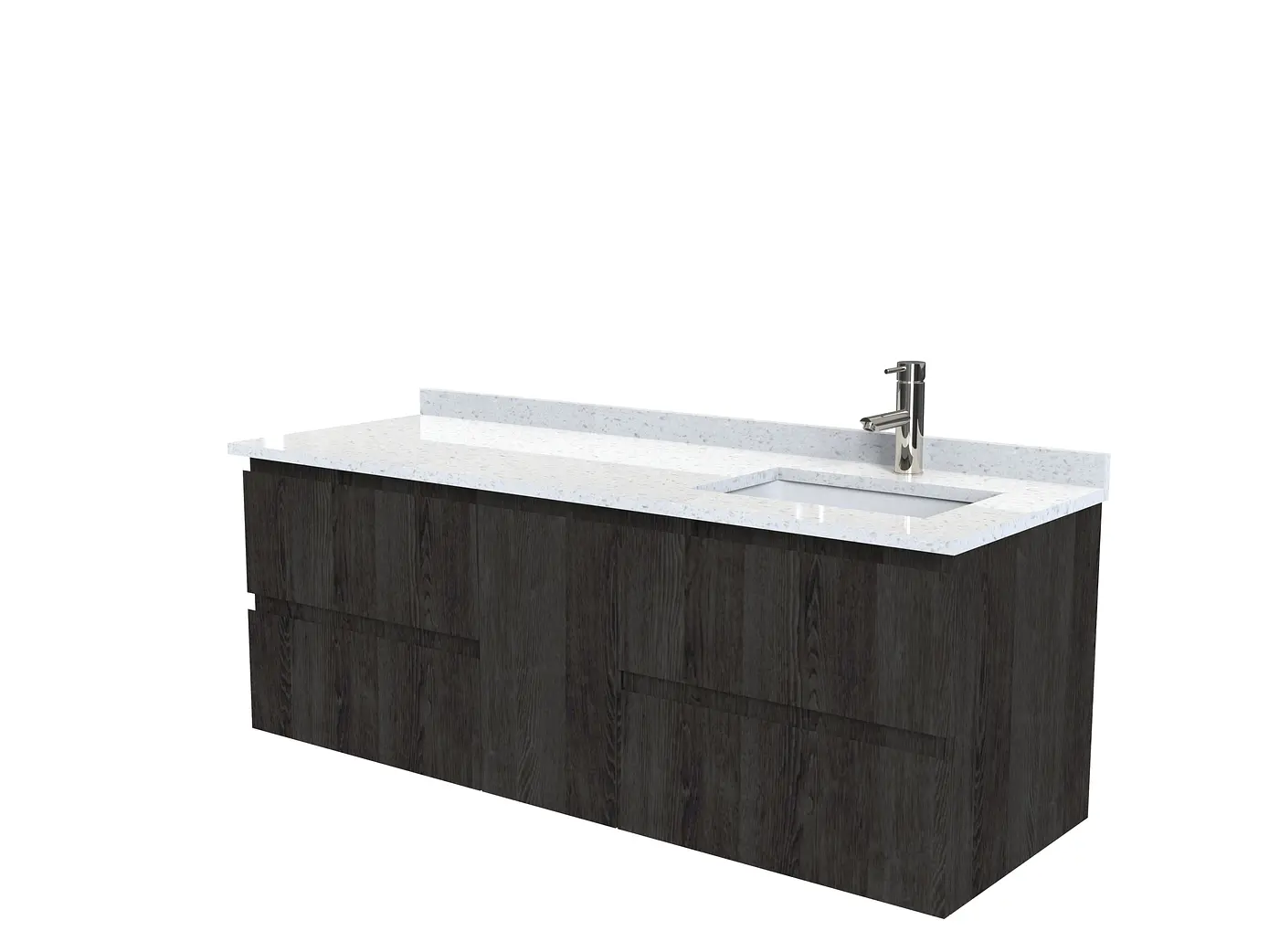 Mueble vanitorio Aéreo de 150 cm con cubierta de cuarzo / M2-1533 -A / Espresso 1