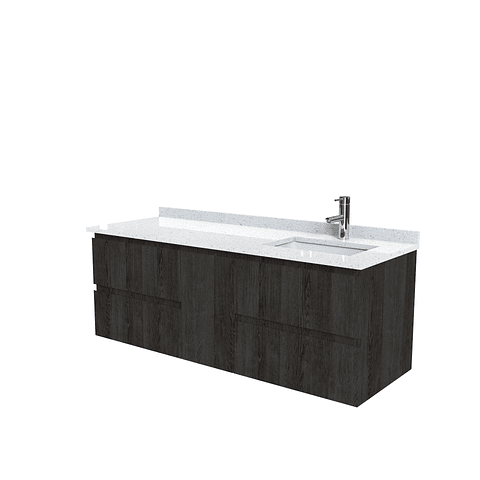 Mueble vanitorio Aéreo de 150 cm con cubierta de cuarzo / M2-1533 -A / Espresso