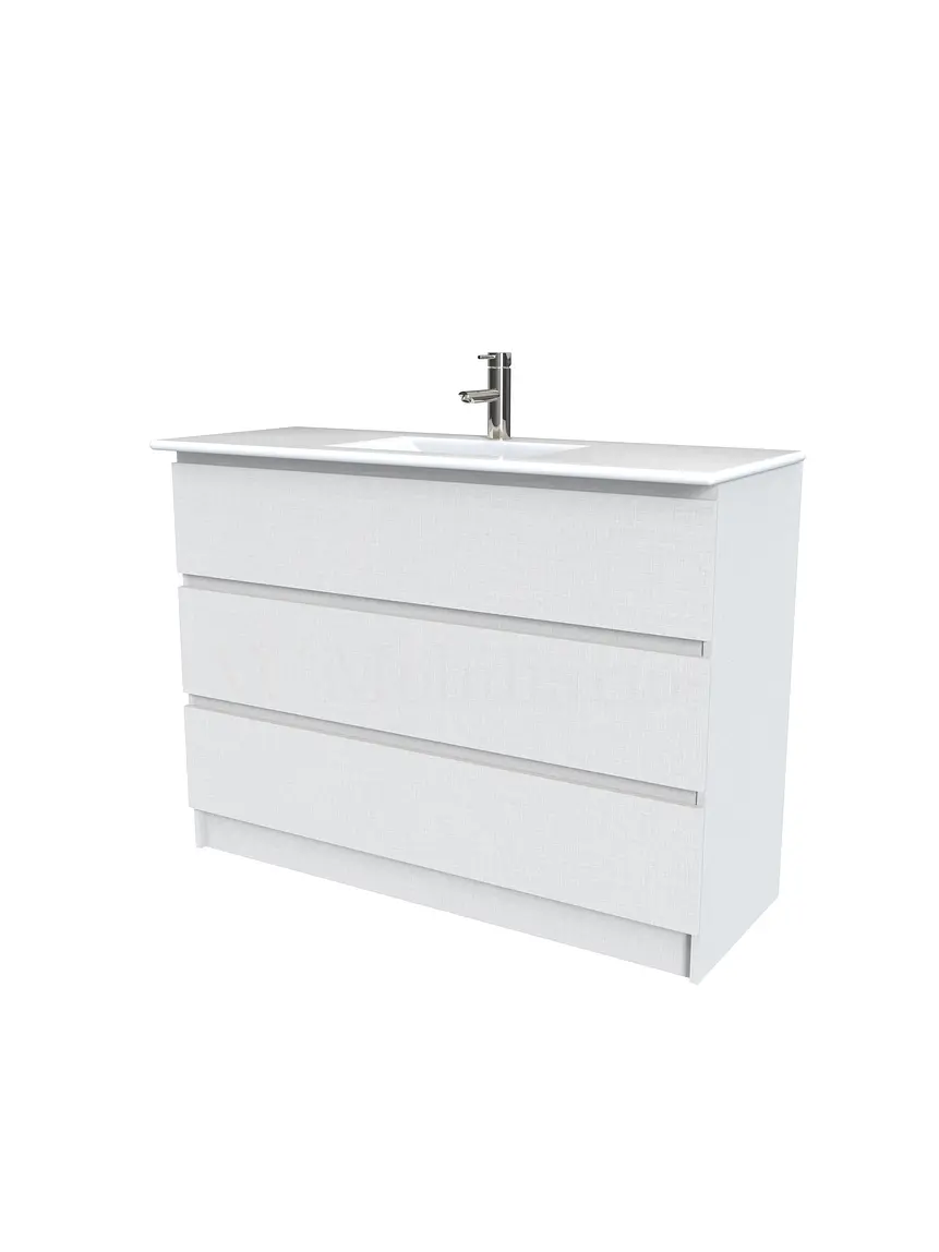 Mueble vanitorio al piso  de 120  cm con cubierta de loza M3-1201  / Giorno 1