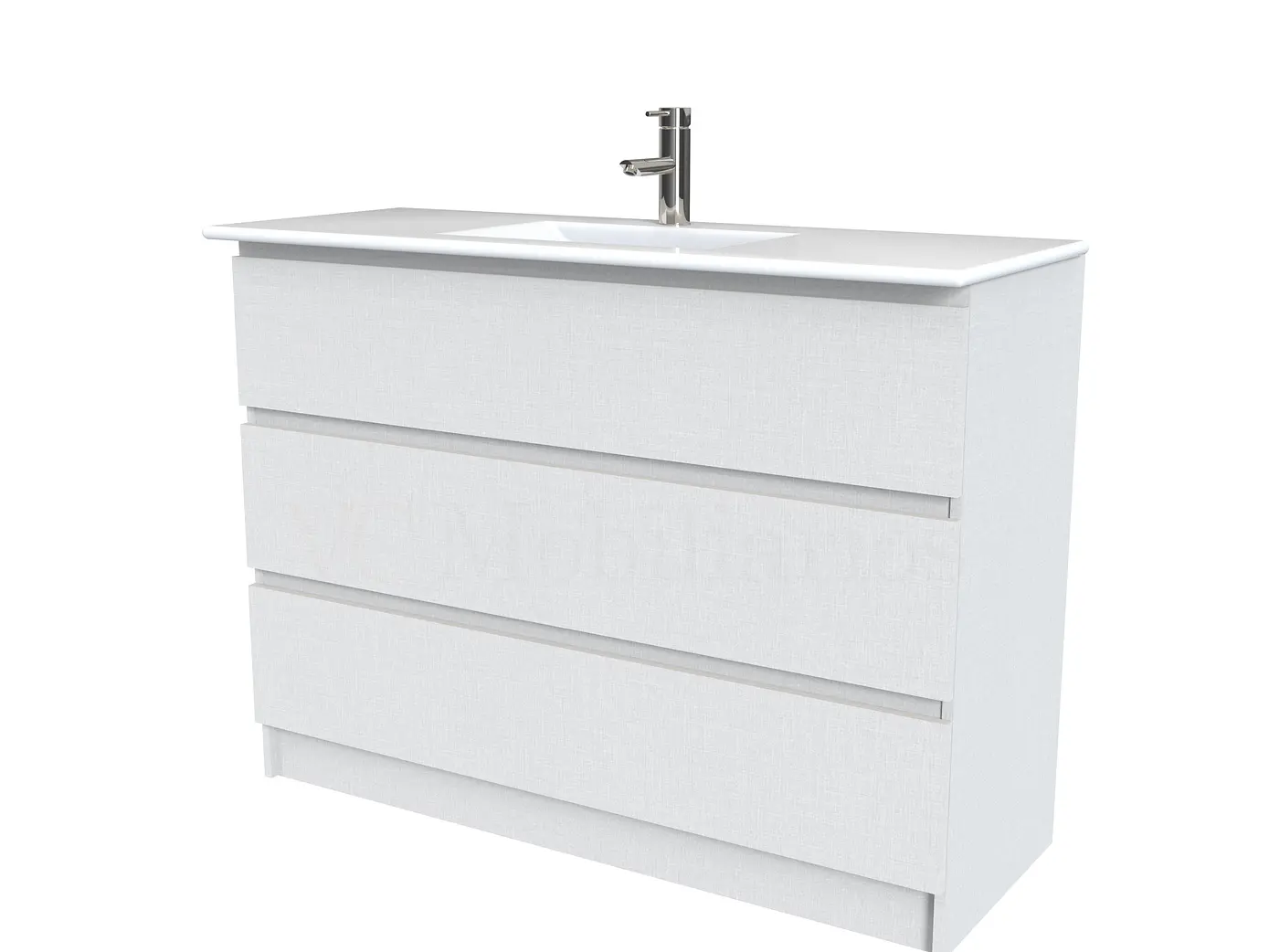 Mueble vanitorio al piso  de 120  cm con cubierta de loza M3-1201  / Giorno 1