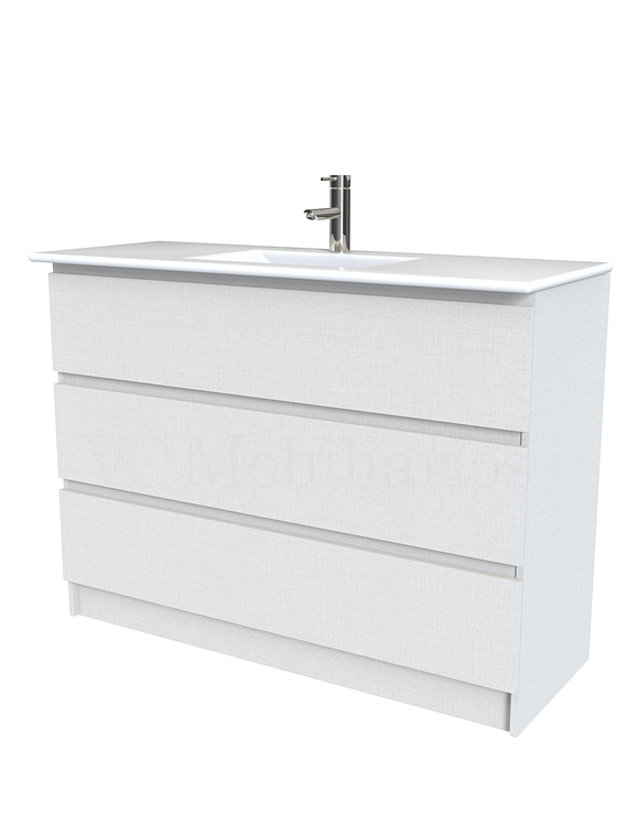 Mueble vanitorio al piso  de 120  cm con cubierta de loza M3-1201  / Giorno 1